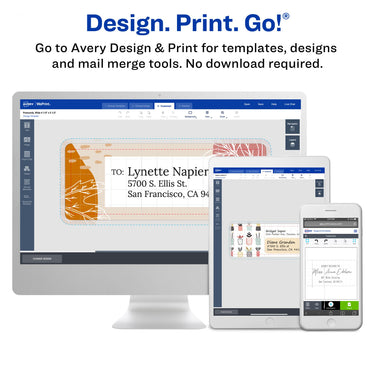 Avery Glossy Clear Labels with Metallic Gold Label Borders, 2